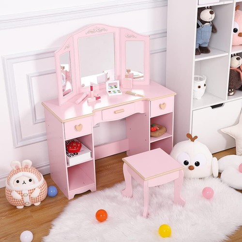Girls vanity table - girls, chair