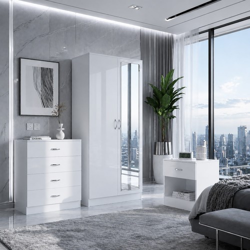 Modern piece white bedroom - modern, 3