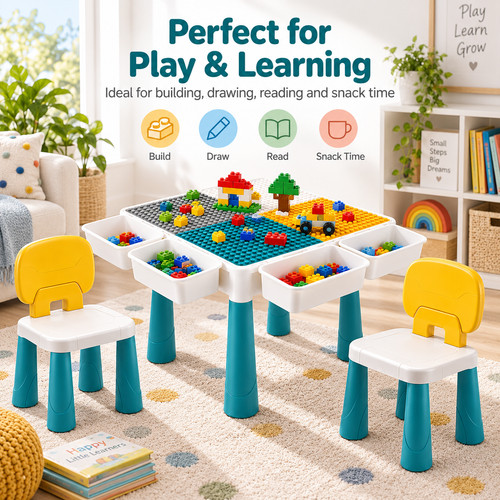 Kids activity table 2 chairs - activity,