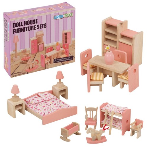 Children wooden doll - doll, house