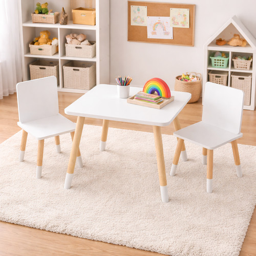 Child white themed table and - child's,